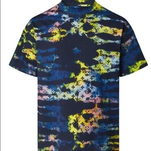 Louis Vuitton Blue Multicolor Virgil Abloh Monogram Tie Dye T-shirt.